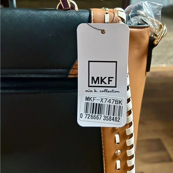 MKF Collection by Mia K Flora ~ Brown/Beige Leather W/ Flora Satchel Bag ~ New - Picture 16 of 16